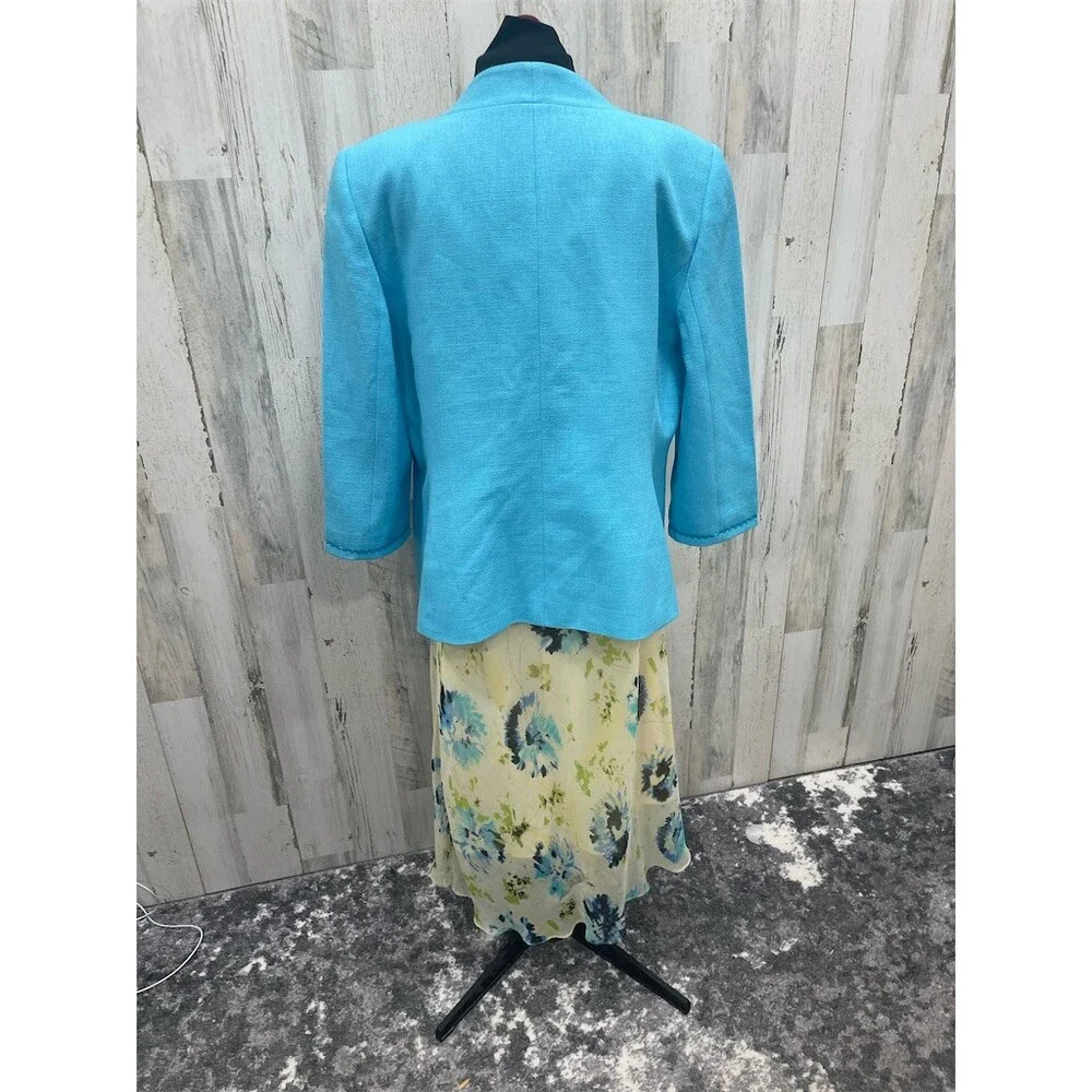 R&M Richards 2-Piece Dress & Jacket Set Womens 16w Multicolor Floral Maxi sku622